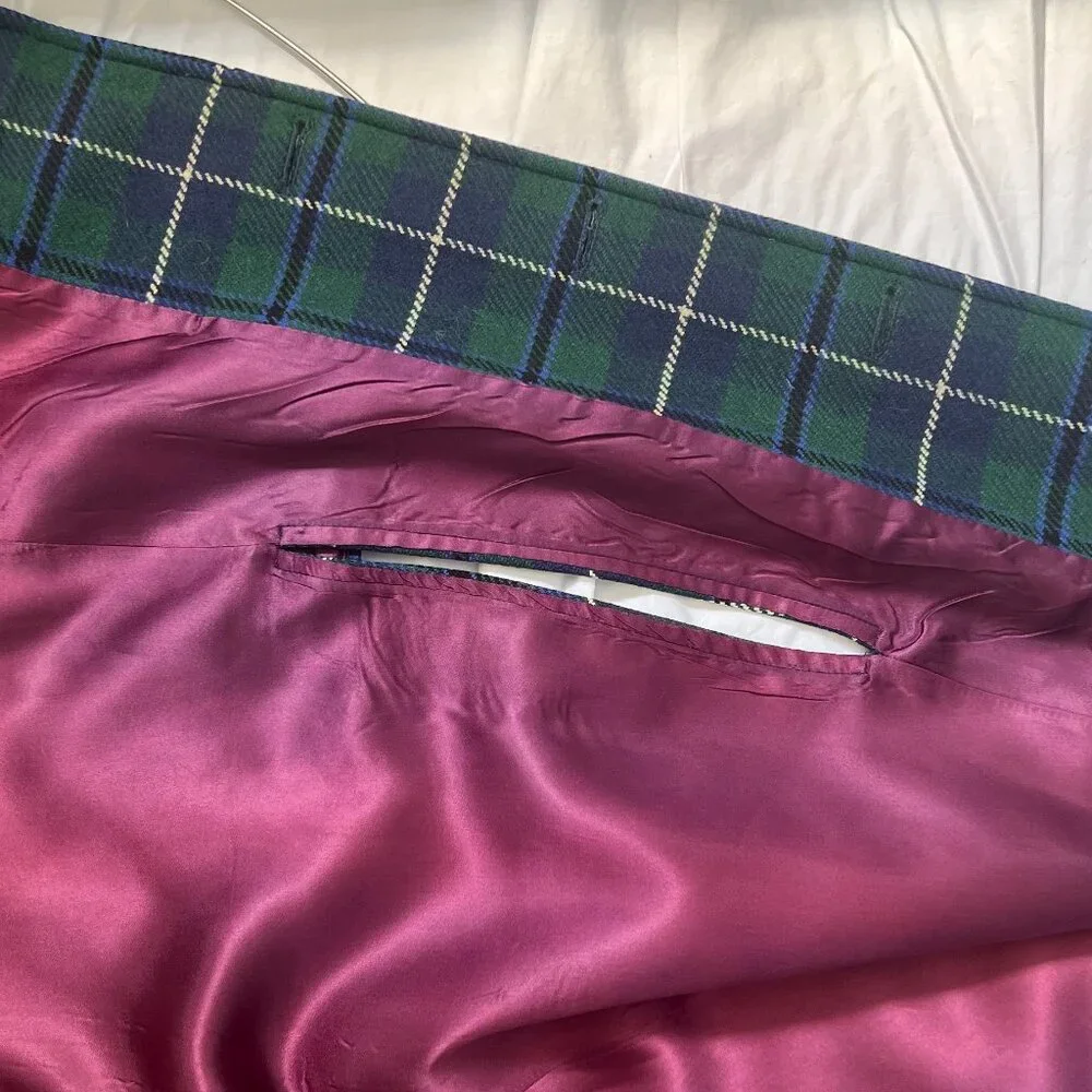 **Vintage Pendleton Wool Cape – Green & Blue Plaid** - Picture 4 of 6